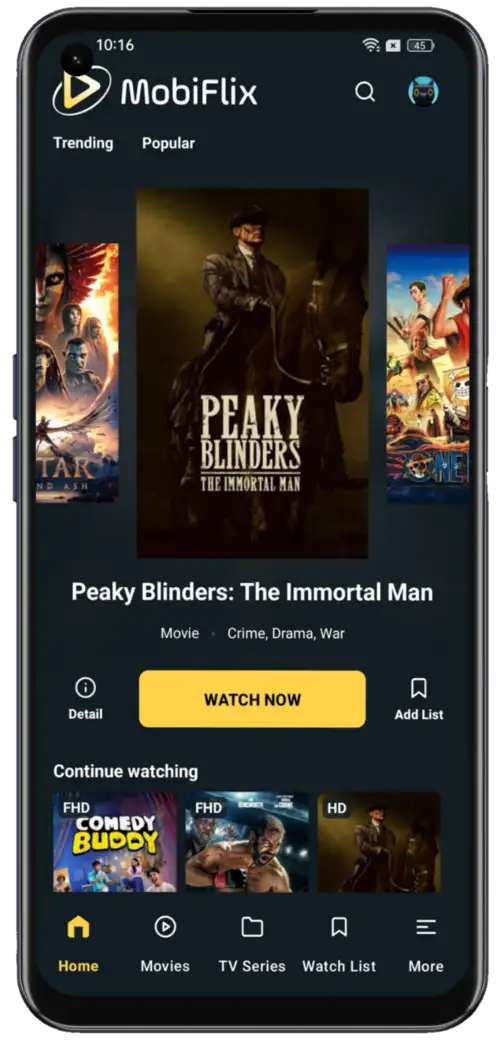 MobiFlix Screenshot 1
